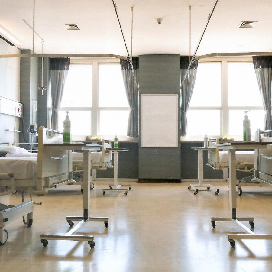 Ceiling cubicle track, ward fit-out, Healthcare project, UAE