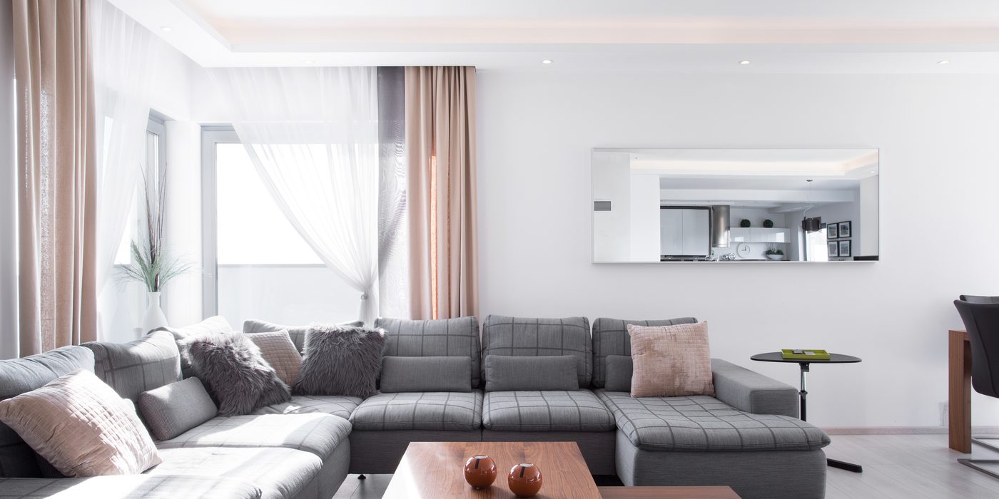 Sheer curtains, open-plan living, Residential project, UAE